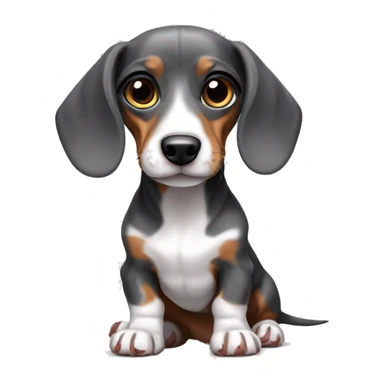 Mini dachshund piebald gray with socks paw sticker