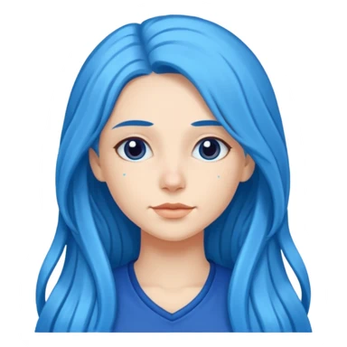 Kék, hosszú haj, fehér nő sticker