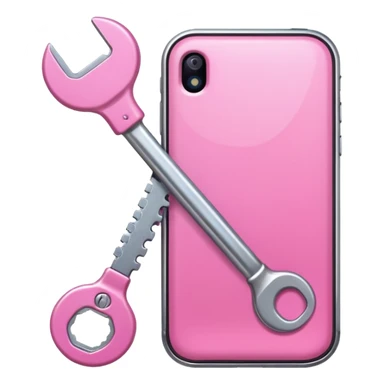 pink girly cellphone with a cute wrench sticker