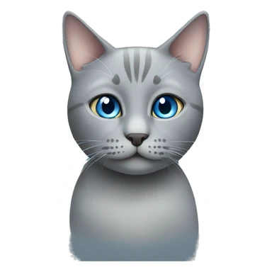 blue eyes grey cat and toilet  sticker