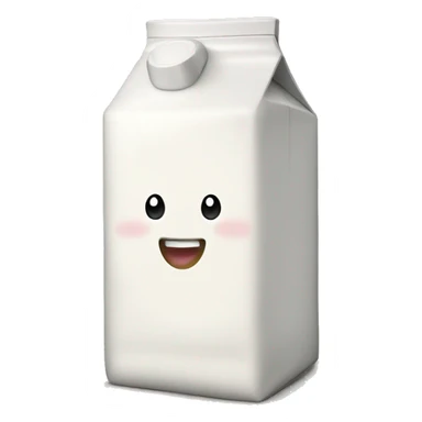 a milk carton with a happy  sticker