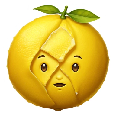 The leftovers of a lemon after making lemon juice sticker