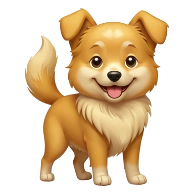 A dog wagging its tail sticker