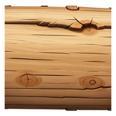 light brown wooden log, horizontal sticker