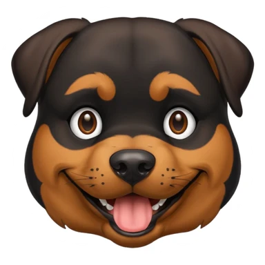 Rottweiler hoofd blij sticker