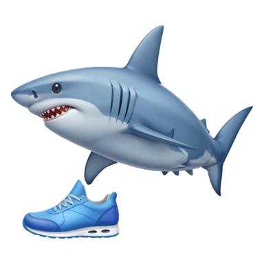Shark with blue shoes on his fins sticker