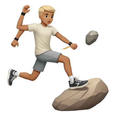 Person kicking a rock sticker