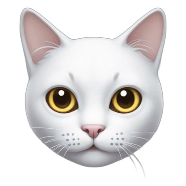White creepy cat sticker