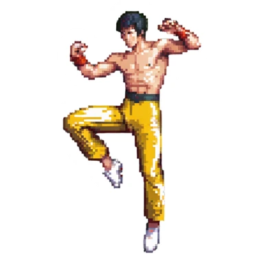 Bruce Lee performing a high kick sticker
