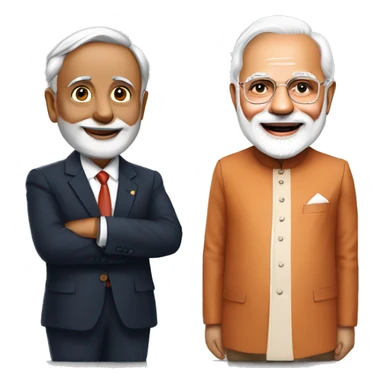 Narendra modi with Italian prime minister  sticker