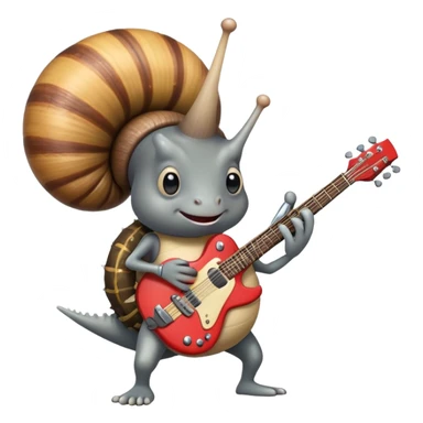 A snail doing rock on sticker