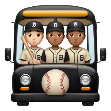 autobus de equipo llevando a egnte de basebal  y un chofer sticker
