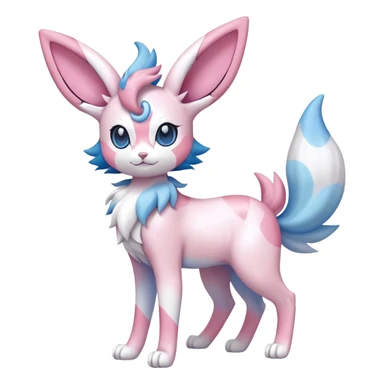 Sylveon-Delcatty-Fakémon-hybrid-creature (full body)  sticker