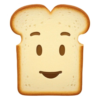 Single slice of white bread, square shape, brown crust, centered sticker