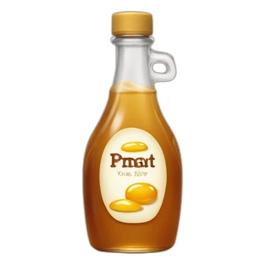 Bottle of syrup on a vanilla  sticker