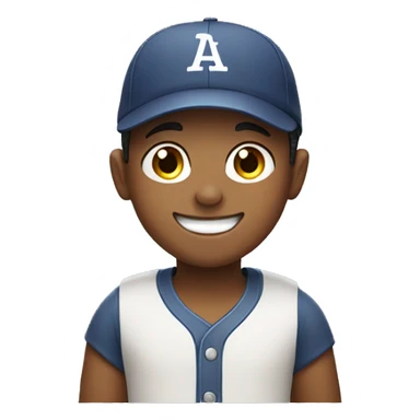 smiling boy in baseball cap sticker
