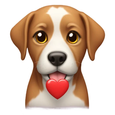 dog with heart  sticker