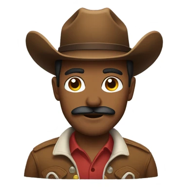 brown cowboy with moustache  sticker