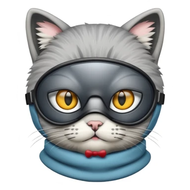 Cat with ski mask sticker