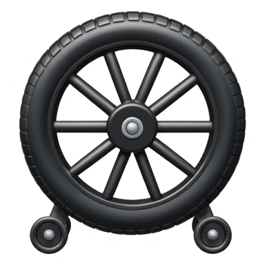 he aircraft's landing gear is one inflated, plump wheel with a strut, black in color, cartoon-style sticker