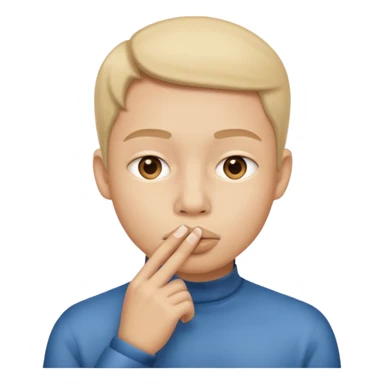 Silent face, shushing middle of face sticker