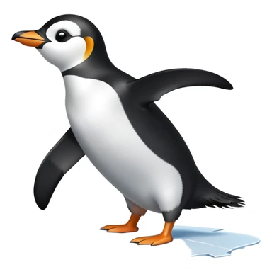 penguin slipping and falling with startled expression sticker