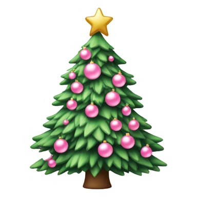Christmas tree with baby pink ortaments sticker