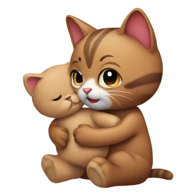 Cat holding his teddy bear  sticker