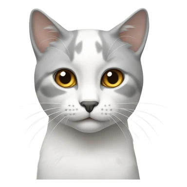 gato blanco y gris sticker