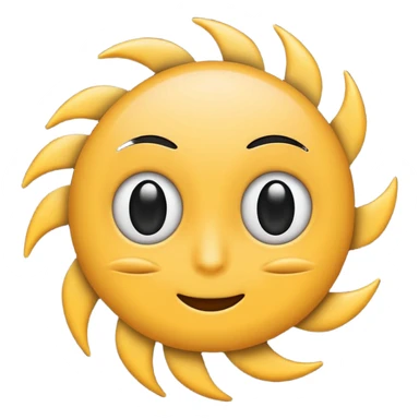 whirlwind emoji with expressive cartoon eyes and black limbs, minimal emoji look sticker