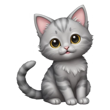  Gray kitten stretching sticker