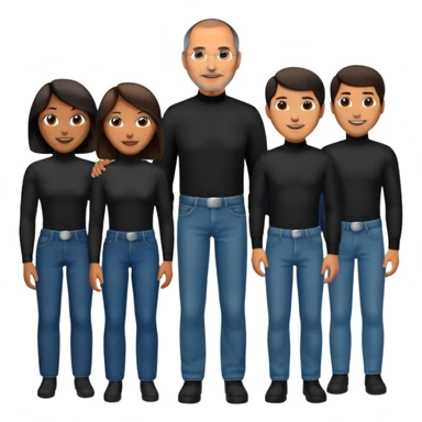 create a founder mode emoji like steve jobs having a 100 executive retreat in the woods represent the outdoors and the 100 top employees

 sticker