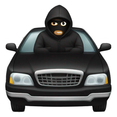 Robber in black sedan sticker