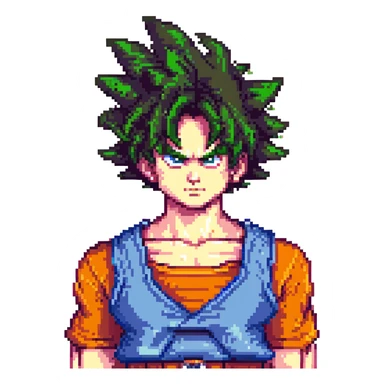 Goku portrait, serious expression sticker