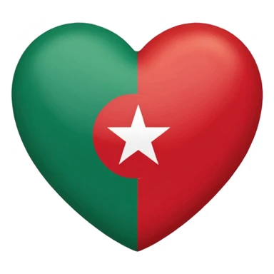 Herz mit marokkanischer Flagge  : Herz Rot und Flagge Stern Grün sticker