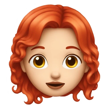 red hair girl send kiss sticker