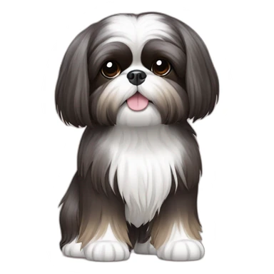 Dog Shih Tzu with long hairs full-body sticker