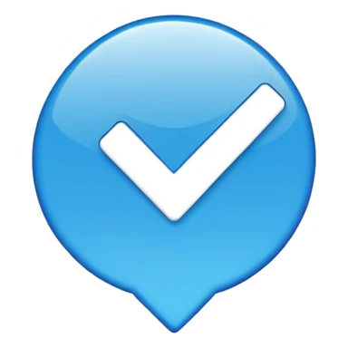 verified checkmark in a blue circle sticker