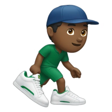 Black guy using lacoste sticker