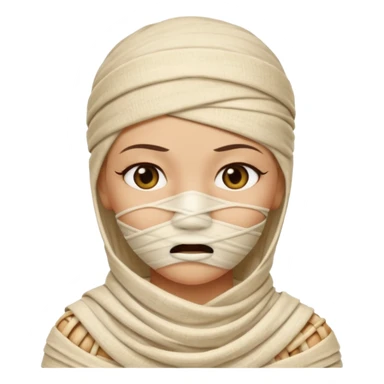 The mummy girl with her mouth closed sticker