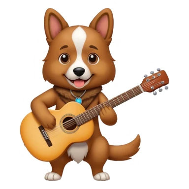 Dog playing guitar sticker