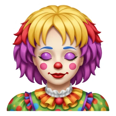 female clown sleeping eyes closed sticker