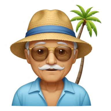 full body Old man on beach  sticker