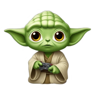 Yoda qui joue au jeu vidéo sticker