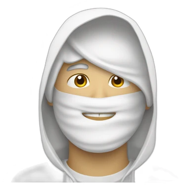 hombre de blanco con capa y mascara blanca sticker