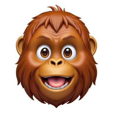 Cinematic Comical Orangutan Portrait Emoji, Head tilted dramatically with an exaggeratedly shocked expression, featuring a robust, animated face with wide, comically expressive eyes full of humorous disbelief, Simplified yet hilariously expressive features, highly detailed, glowing with a slightly sassy glow, high shine, dramatic yet playful, stylized with an air of quirky jungle attitude, soft glowing outline, capturing the essence of a meme-worthy orangutan that looks ready to side-eye its way into viral fame! sticker