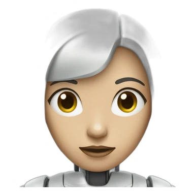 android woman robot sticker