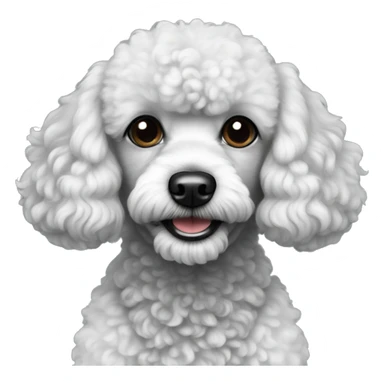 half Black and white toy poodle sticker