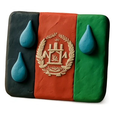 Afghanistan flag with teardrops sticker