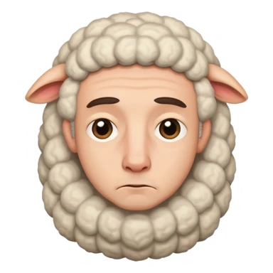 Sad sheep man sticker